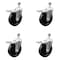Service Caster 5 Inch SS Soft Rubber Swivel 1/2 Inch Threaded Stem Caster Set Total Lock Brake SCC-SSTSTTL20S514-SRS-121315-4 - alternate 1